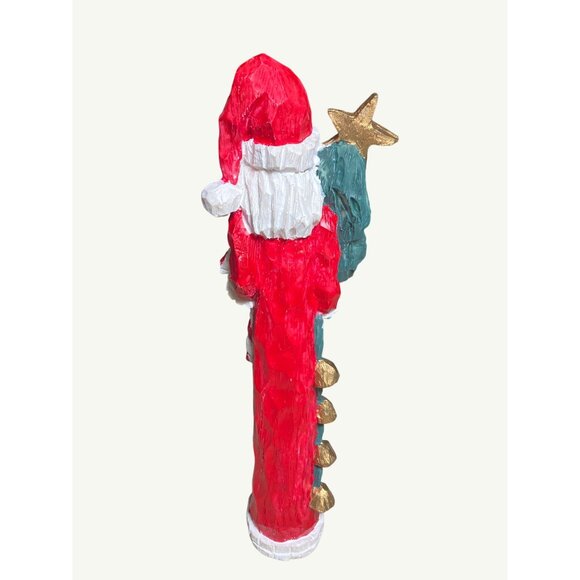 Thin Santa Claus Figurine With Star and Bells Accent Christmas Decor - Picture 5 of 9